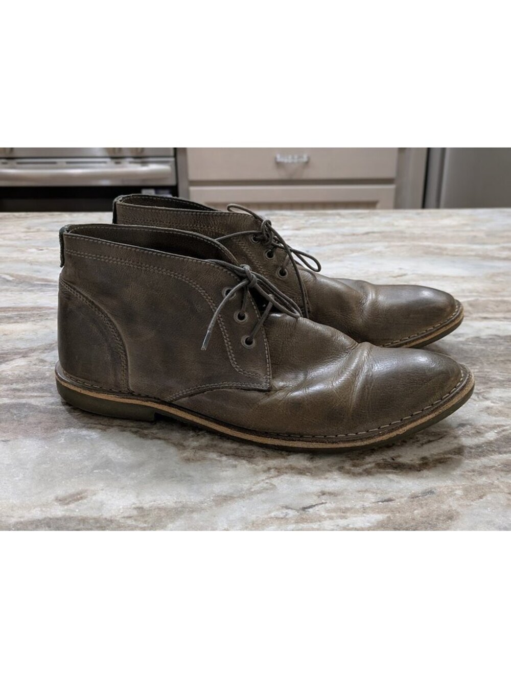 Franco Fortini Hudson Grey Leather Boots 10.5 Vintage Distressed